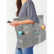 Small Tote Bag With Zipper And Pockets