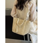 Extra Large Vintage Woven Straw Tote Bag