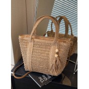 Extra Large Vintage Woven Straw Tote Bag