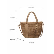 Extra Large Vintage Woven Straw Tote Bag