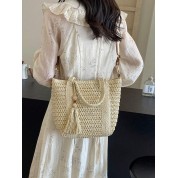 Extra Large Vintage Woven Straw Tote Bag