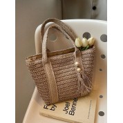 Extra Large Vintage Woven Straw Tote Bag