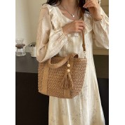 Extra Large Vintage Woven Straw Tote Bag