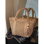 Extra Large Vintage Woven Straw Tote Bag