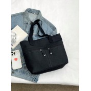 The Tote Bag Black Canvas